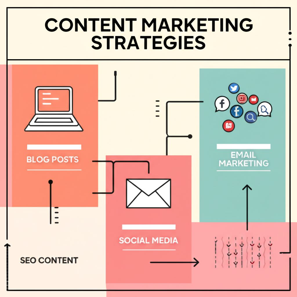 Illustration of content marketing strategies